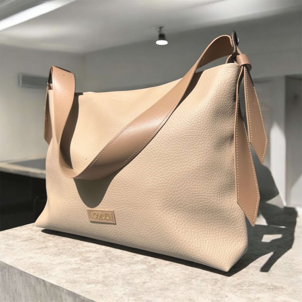 Beige Belted Bag